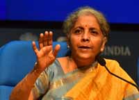 Union Minister for Finance and Corporate Affairs, Nirmala Sitharaman addressing a Post Budget 2021 Press Conference, in New Delhi, India on 1st February 2021. (Photo: Tribhuvan Tiwari/Outlook). Union Minister for Finance and Corporate Affairs, Nirmala Sitharaman addressing a Post Budget 2021 Press Conference, in New Delhi, India on 1st February 2021. (Photo: Tribhuvan Tiwari/Outlook).